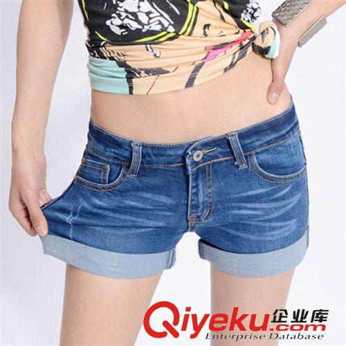 短褲 歐洲站牛仔短褲女夏韓版中腰顯瘦蕾絲邊牛仔褲女式破洞潮褲