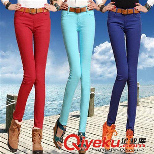 彩色牛仔褲批發(fā) 女式休閑小腳鉛筆褲糖果色彈力顯瘦女褲長(zhǎng)褲003#