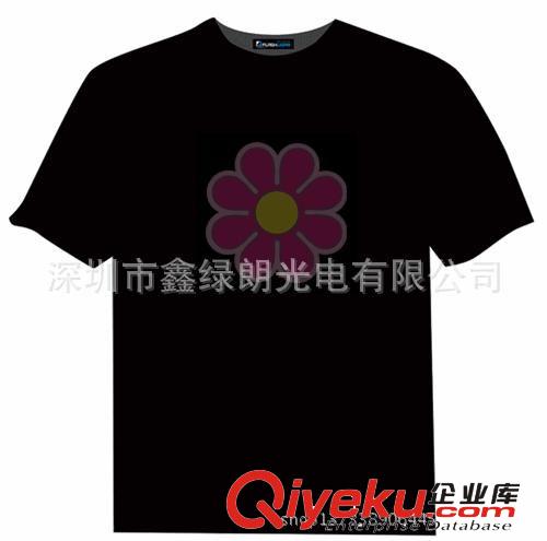 深圳廠家供el 閃光T恤，發(fā)光T恤，el冷光片，舞會酒吧動感發(fā)光T恤原始圖片2