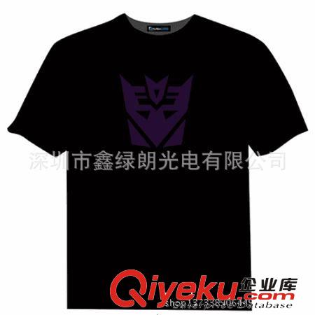 深圳廠家供el 閃光T恤，發(fā)光T恤，el冷光片，舞會酒吧動感發(fā)光T恤原始圖片3