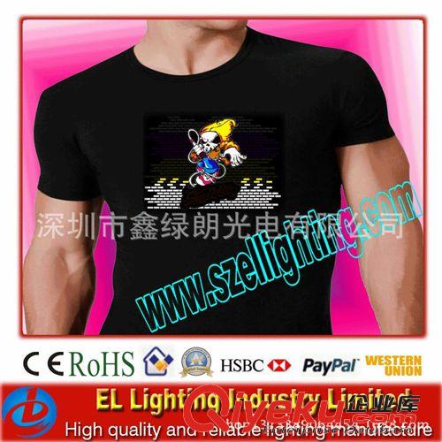 供應(yīng)el  優(yōu)質(zhì)EL音樂T恤  聲控T恤