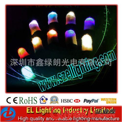 深圳廠家直銷LED發光手套，舞會手套，魔術手套，七彩發光手套