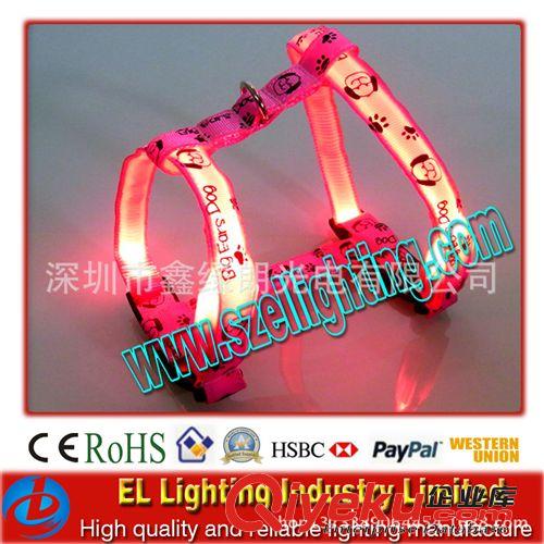 環(huán)保寵物帶 廠家供應(yīng)批發(fā)LED發(fā)光寵物帶 發(fā)光胸背帶