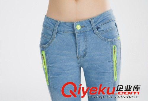 2014春夏新款牛仔褲女 修身顯瘦小腳鉛筆褲彈力長褲子 韓版 潮流原始圖片2