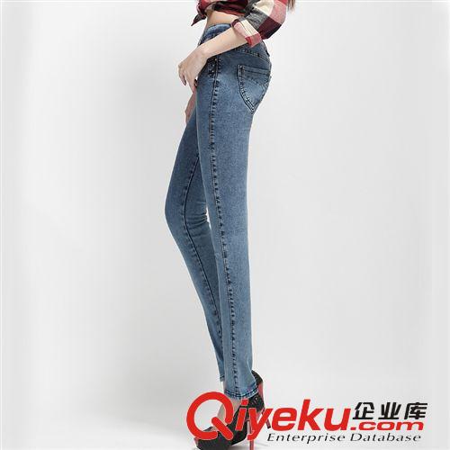 2014新款牛仔褲女式棉彈鉛筆褲時尚顯瘦牛仔褲長褲批發 一件代發