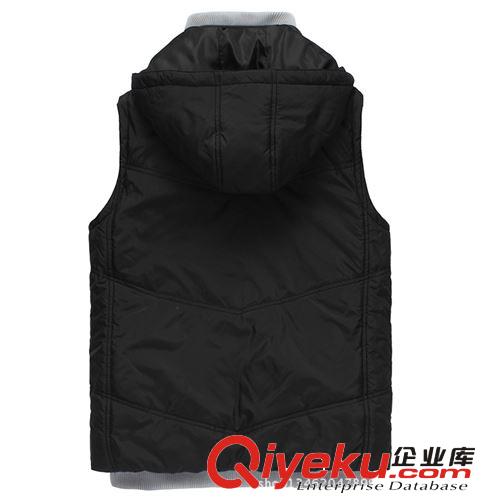 男女通用時(shí)尚馬甲定做/秋冬新款黑色棉馬夾定做加厚gd時(shí)尚馬甲原始圖片2