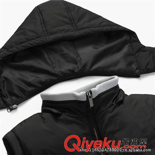 男女通用時(shí)尚馬甲定做/秋冬新款黑色棉馬夾定做加厚gd時(shí)尚馬甲原始圖片3