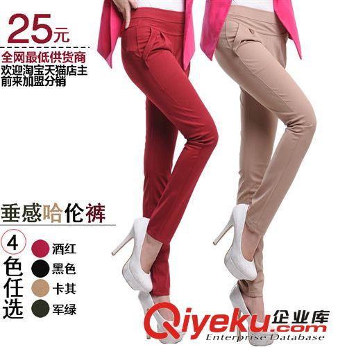 春夏韓版女式潮流休閑褲顯瘦糖果色哈倫褲大碼薄彩色哈倫褲女長褲原始圖片2