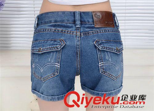 牛仔短褲女夏裝 韓版翻卷邊顯瘦 熱 褲廠家批發原始圖片2