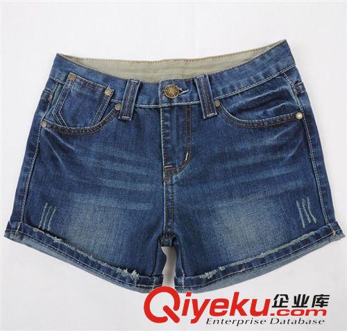 牛仔短褲女夏裝 韓版翻卷邊顯瘦 熱 褲廠家批發原始圖片3