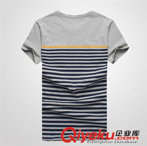 2014年新款夏裝圓領(lǐng)純棉拼接短袖T恤衫來圖加工廠家定做批發(fā)oem