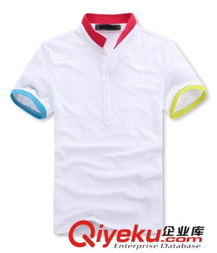 2014年新款夏裝立領(lǐng)開胸短袖全棉透氣polo衫廠家定做來圖加工ODM