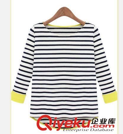 2014春裝新款女裝上衣韓版修身V領(lǐng)t恤女長(zhǎng)袖蕾絲打底衫廠家定制