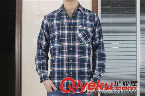 訂貨　新款秋冬 男裝純棉加絨加厚保暖襯衫 磨毛長袖格子棉服原始圖片3