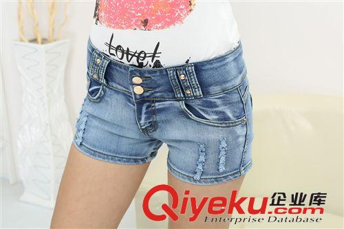 691爆款外貿(mào)原單日韓女裝批發(fā) 彈力修身破洞女式牛仔短褲 熱 褲原始圖片3