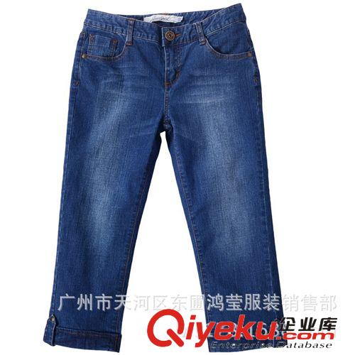 供應庫存牛仔褲批發 tj清倉女裝七分褲  地攤雜款女式服裝批發原始圖片2