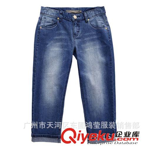 供應庫存牛仔褲批發 tj清倉女裝七分褲  地攤雜款女式服裝批發原始圖片3