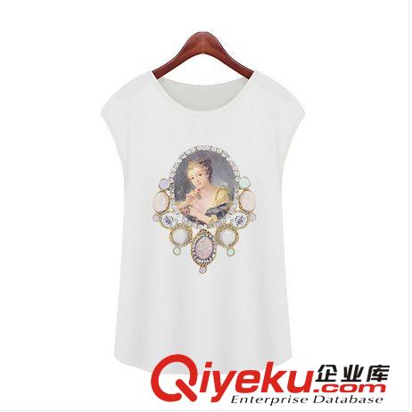 夏季歐美時尚女裝新款印花T恤+時尚氣質(zhì)半身裙套裝原始圖片3