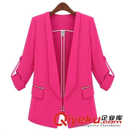 歐美2013新款女式中長(zhǎng)款修身收腰顯瘦長(zhǎng)袖外套女西服小西裝701