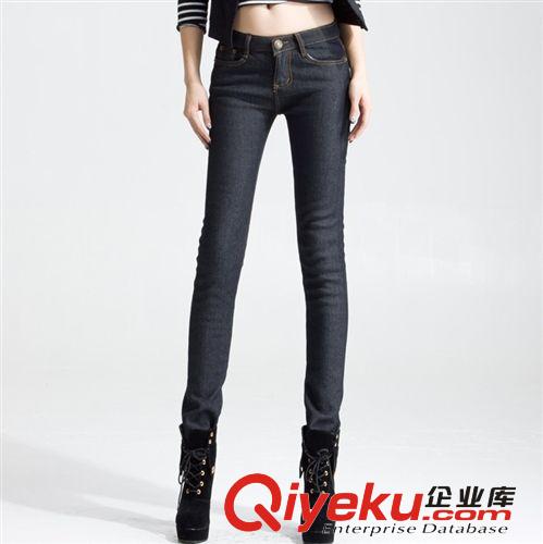 廠家批發2013新款冬季加厚牛仔女褲保暖加絨牛仔褲女式牛仔褲