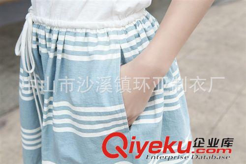 夏季新款少女連衣裙學生條紋牛仔裙短裙學院風甜美連衣裙裙子純棉原始圖片3