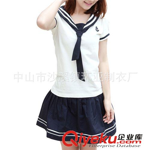 2014夏季新款學院風百褶裙海軍風套裝裙少女學生短裙褲裙大碼純棉