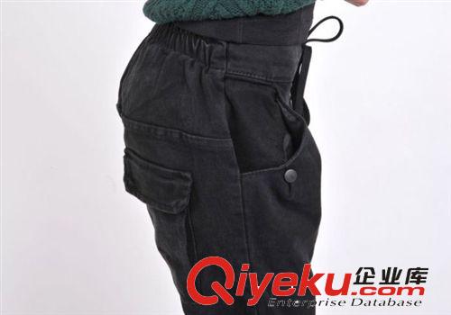 秋冬顯瘦牛仔褲排扣小腳哈倫褲女 寬松排扣哈倫褲女廠家直銷原始圖片3