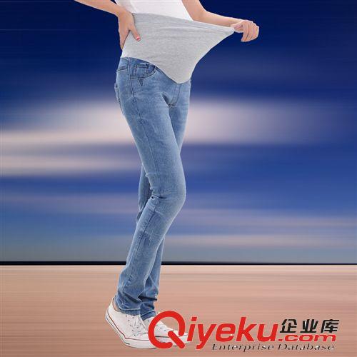 春款孕婦牛仔褲韓版孕婦褲子長褲孕婦可調節托腹褲孕婦牛仔褲 女