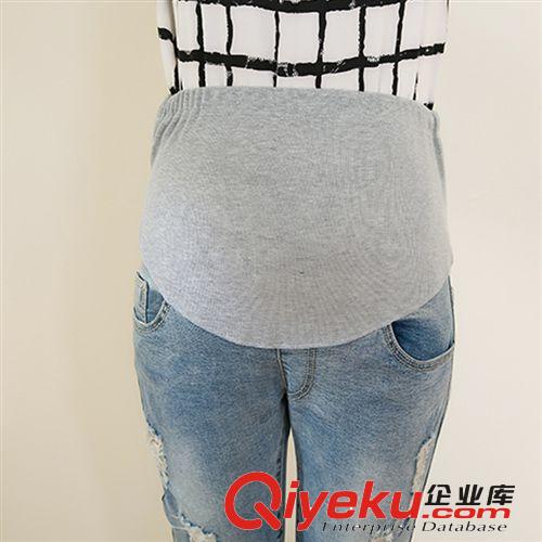 廠家直銷 春裝 九分褲破洞托腹牛仔孕婦褲時(shí)尚孕婦九分褲3009原始圖片2