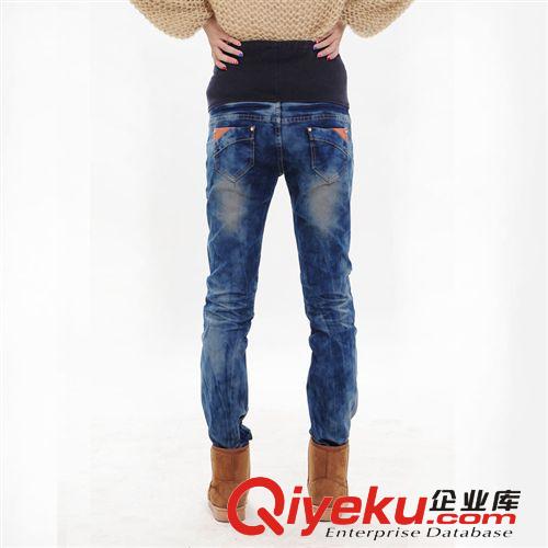 孕婦裝全托腹 韓版時(shí)尚孕婦牛仔長(zhǎng)褲 孕婦褲 瑞怡峰媽咪牛仔褲原始圖片3