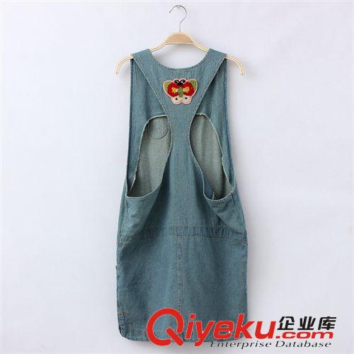 2014夏季新款品牌復(fù)古風(fēng)清新牛仔裙背心裙背帶裙牛仔韓國連衣裙原始圖片2