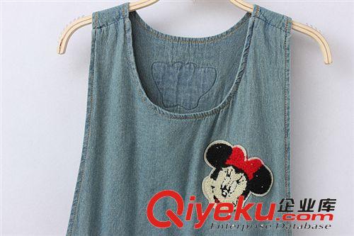 2014夏季新款品牌復(fù)古風(fēng)清新牛仔裙背心裙背帶裙牛仔韓國連衣裙原始圖片3