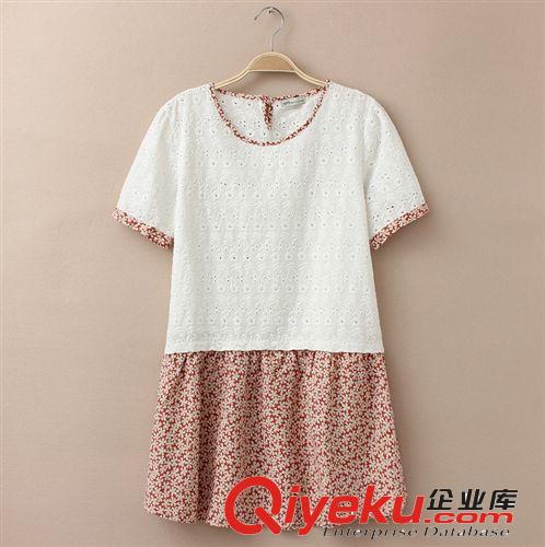 2014夏裝新款品牌女裝全棉印花降落傘圓領(lǐng)韓國(guó)短袖t恤女批發(fā)銷售