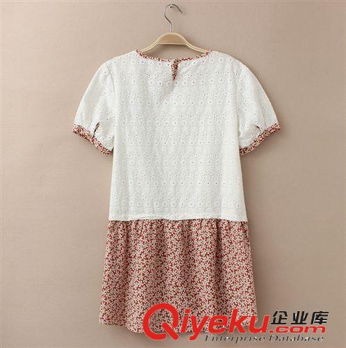 2014夏季新款日系森女時尚甜美小清新拼接優(yōu)雅韓國連衣裙時尚短裙原始圖片2