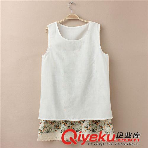 2014夏季新款森女品牌小清新碎花棉質(zhì)吊帶裙背心連衣裙兩件套裙原始圖片3