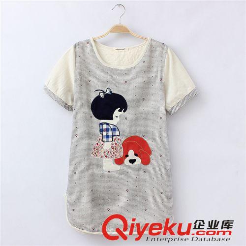 外貿(mào)原單森女系亞麻女裝夏季 熱銷棉麻文藝刺繡短袖t恤女 夏裝女原始圖片3