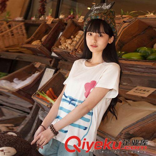 淘寶爆款2014夏季森女系女裝精致花卉刺繡簡(jiǎn)約女式短袖t恤995