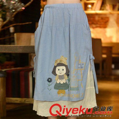 2014新款夏季日系女裝全棉針織立體蝴蝶結(jié)下擺不規(guī)則鏤空花邊978