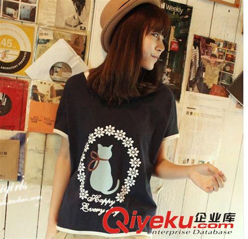 2014森女系民族刺繡白色棉麻拼接撞色寬松收腰短袖連衣裙女夏948