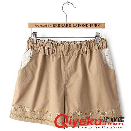 日系森女 2014夏季新款全棉刺繡蒲公英女士休閑褲短褲一件代發917原始圖片2