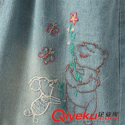 2014新款 日系森女 刺繡小熊抽繩女士牛仔褲短褲 廠家直銷 904原始圖片3