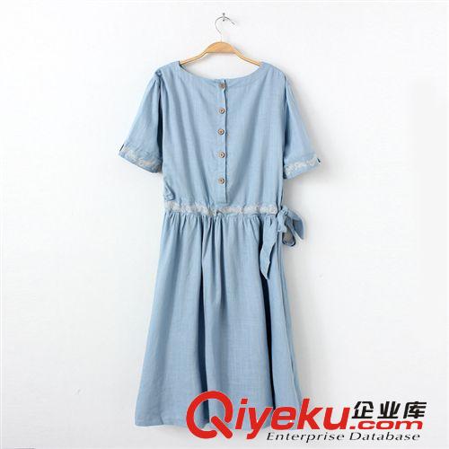 2014夏季新款品牌女裝印花小馬花邊拼接圓領棉麻女士短袖襯衫765