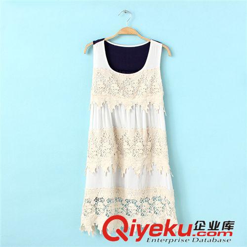 森女系 小清新文藝刺繡圖案下擺壓皺麻棉寬松連衣裙女759