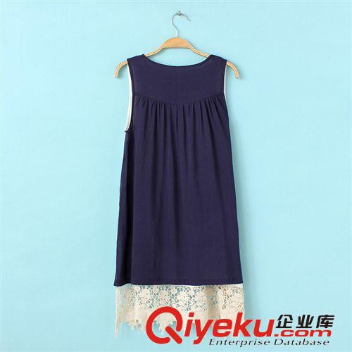 2014夏季新款品牌外貿(mào)日系女裝寬松棉麻連衣裙時(shí)尚背心裙a字裙子原始圖片2