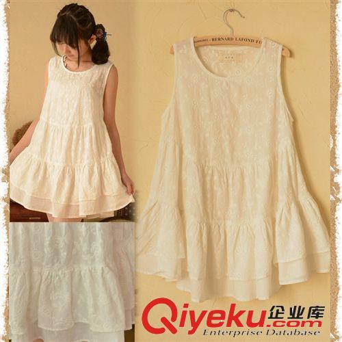 2014夏季新款品牌日系女裝翻領印花連衣裙寬松大碼牛仔背帶裙批發