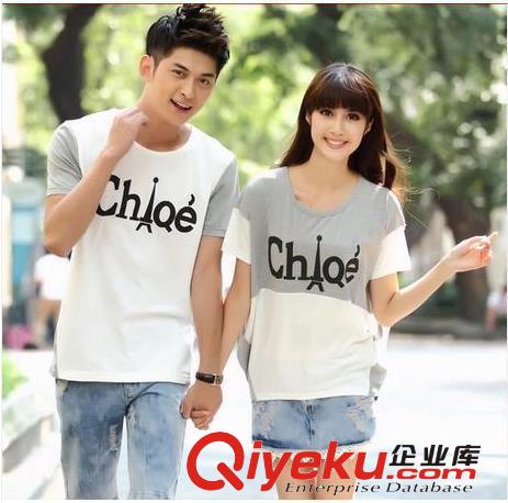 2014夏裝新品 韓版純棉 女 簡(jiǎn)約V領(lǐng) 香水瓶短袖T恤