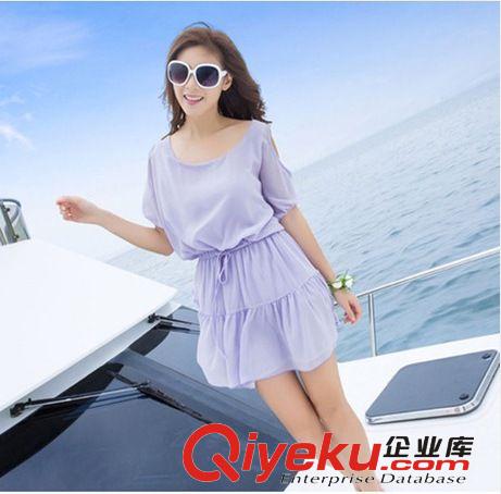 一件代發 2014春夏連衣裙新款打底女式波西米亞沙灘短裙 露肩裙原始圖片2