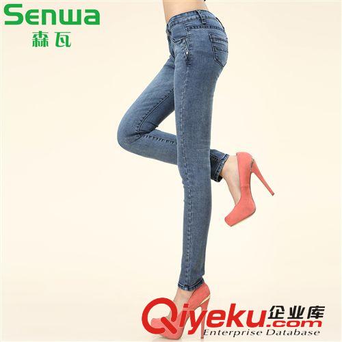 森瓦牛仔 新款女裝顯瘦鉛筆褲韓版彈力牛仔長褲批發(fā)9387一件代發(fā)