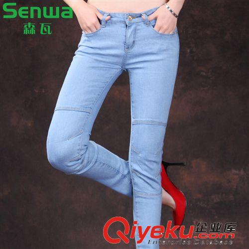 【預售】女裝牛仔鉛筆褲 9580破洞牛仔褲顯瘦彈力小腳九分褲批發
