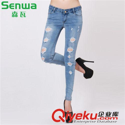 【預售】新款女裝牛仔小腳褲 女式鉛筆褲批發(fā) 彈力收腰女長褲S071
